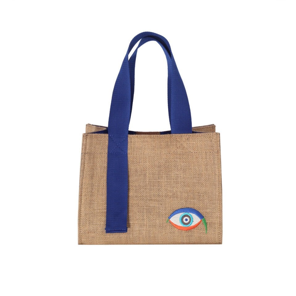 EYT001 -  EVIL EYE MINI BLUE  TOTE BAG