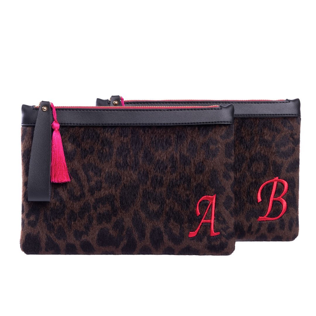 EYN208-LEOPARD LETTER- CHERRY COLOR