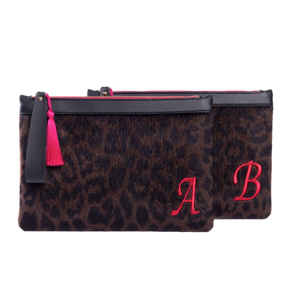 EYN208-LEOPARD LETTER- CHERRY COLOR