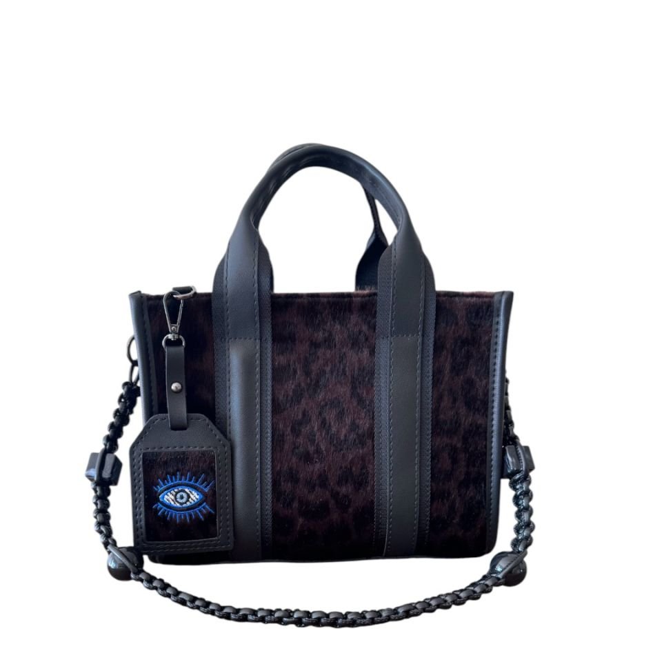 EYC012 CITY BAG MEDIUM LEOPARD BLACK