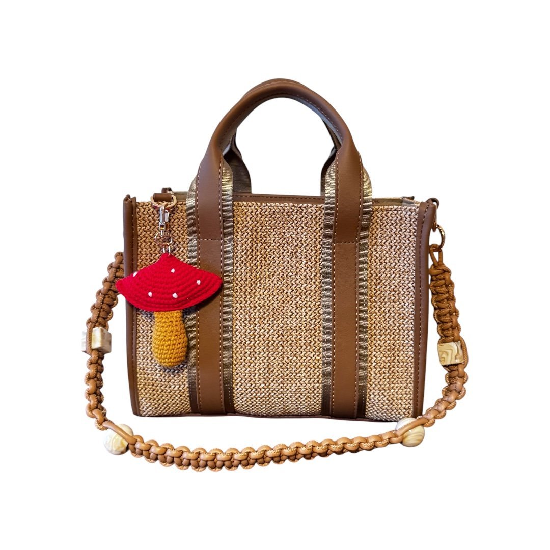 CITY BAG MEDİUM HASIR-BEJ-MUSHROOM
