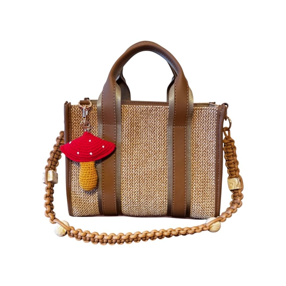 CITY BAG MEDİUM HASIR-BEJ-MUSHROOM