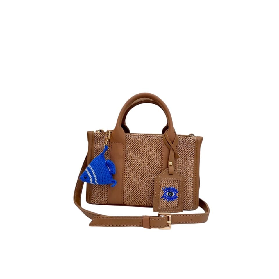CITY BAG MINI HASIR TABA-EVİL EYE